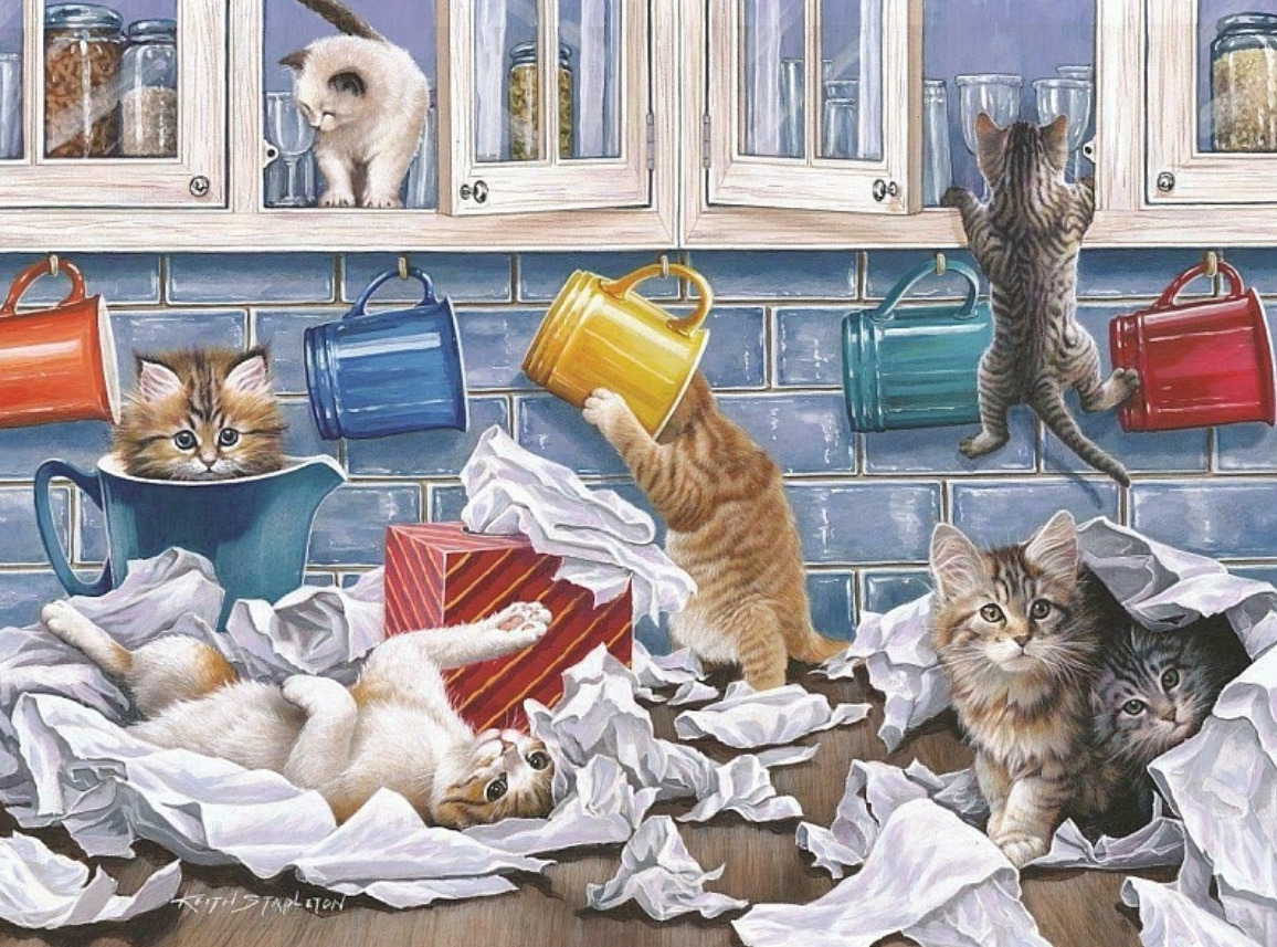 Арт с кошками для кухни